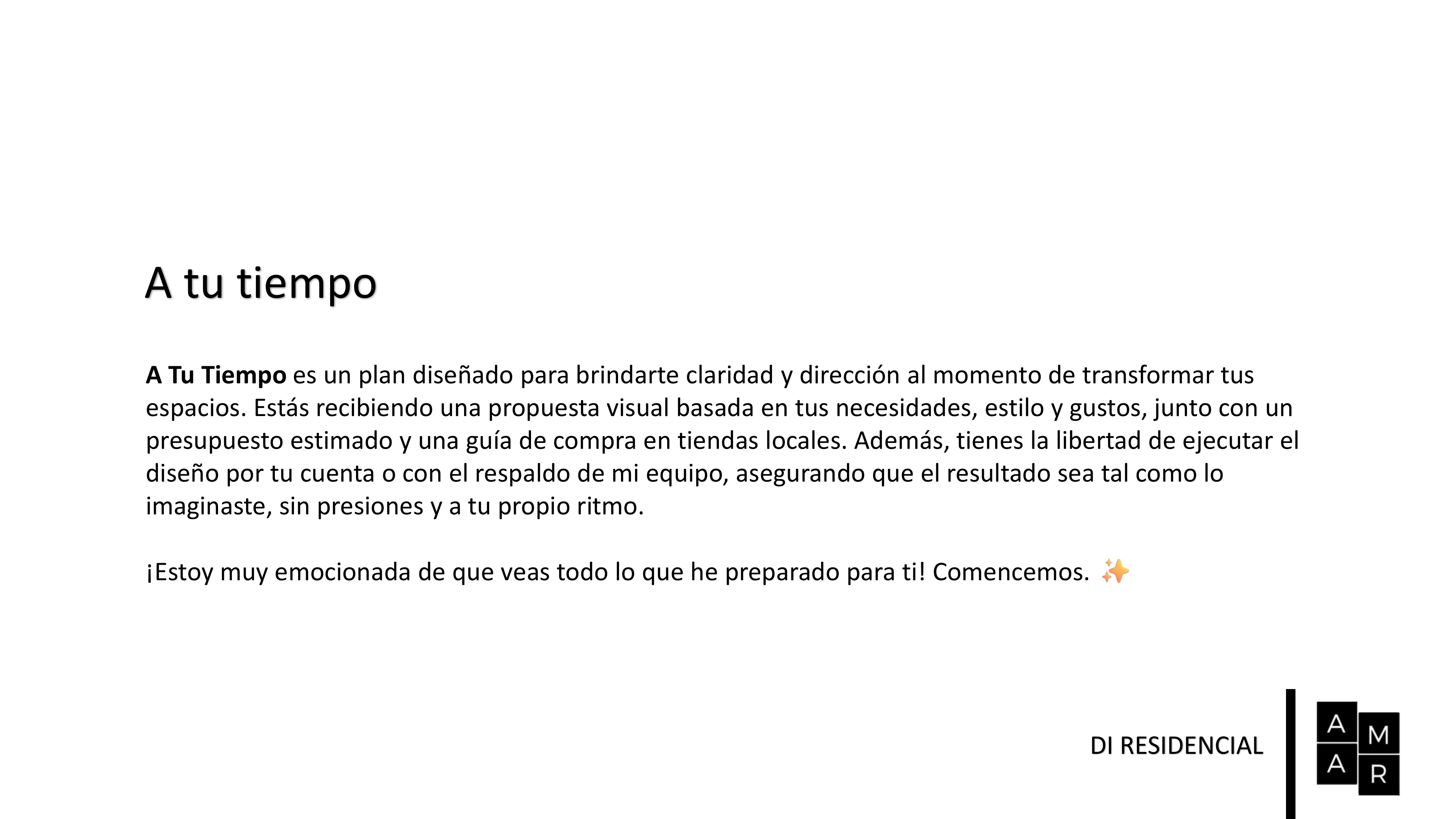Introducción al plan de diseño A Tu Tiempo