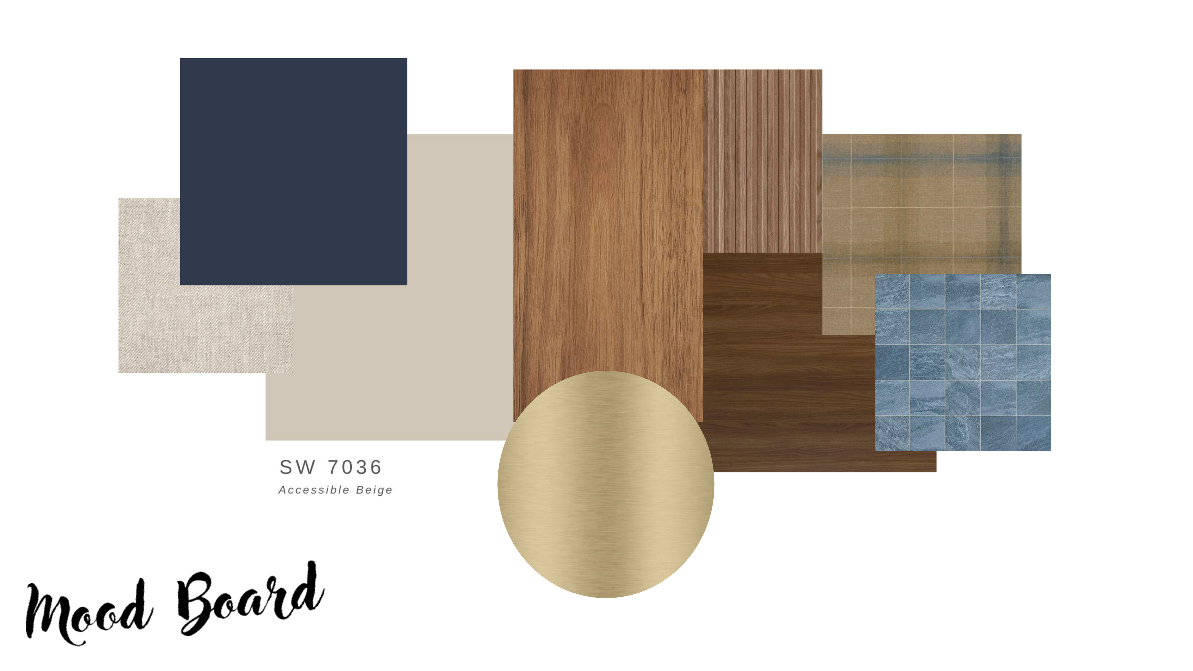 Moodboard de colores, maderas y revestimientos