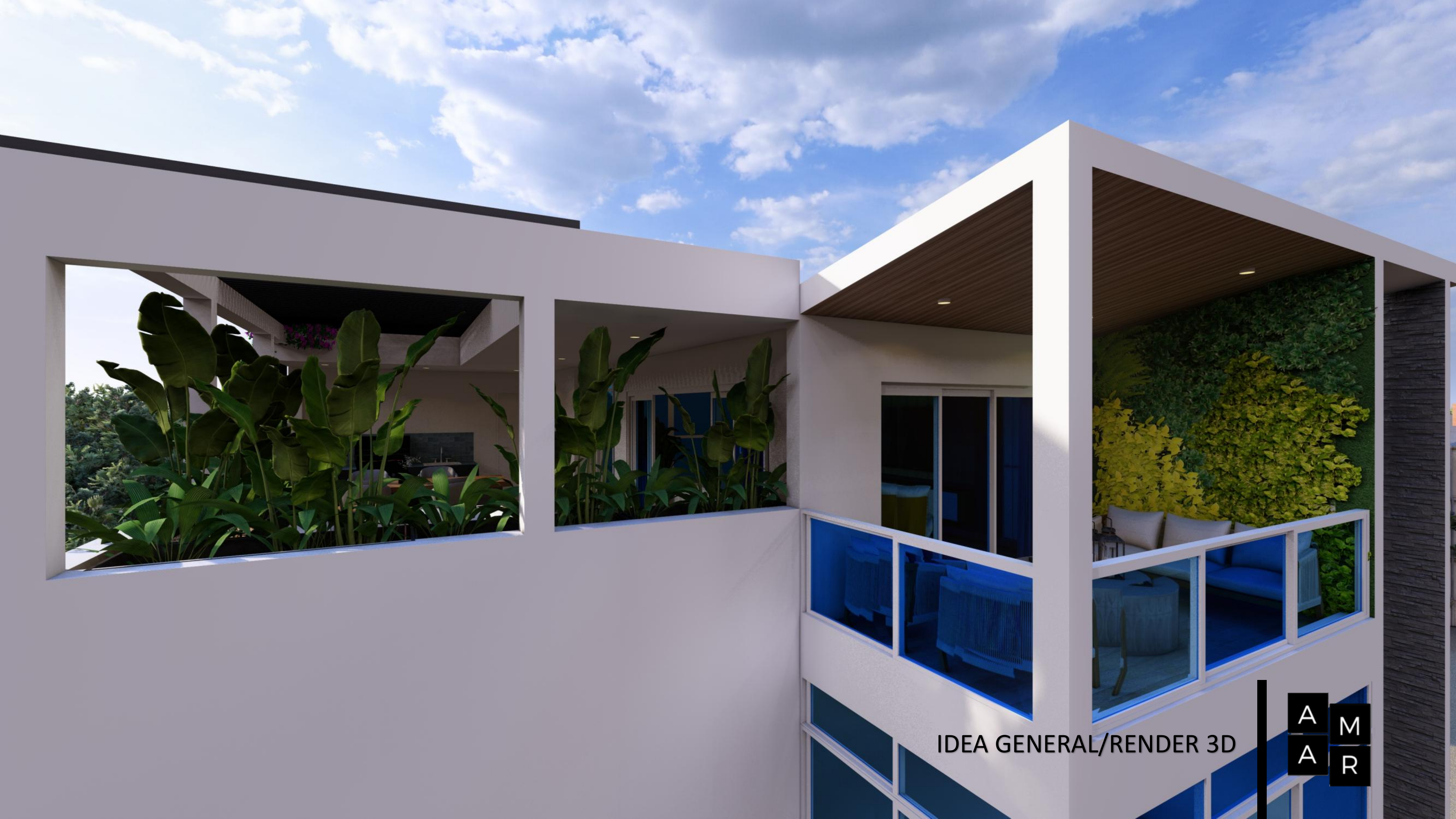 Render 3D exterior de la ampliación